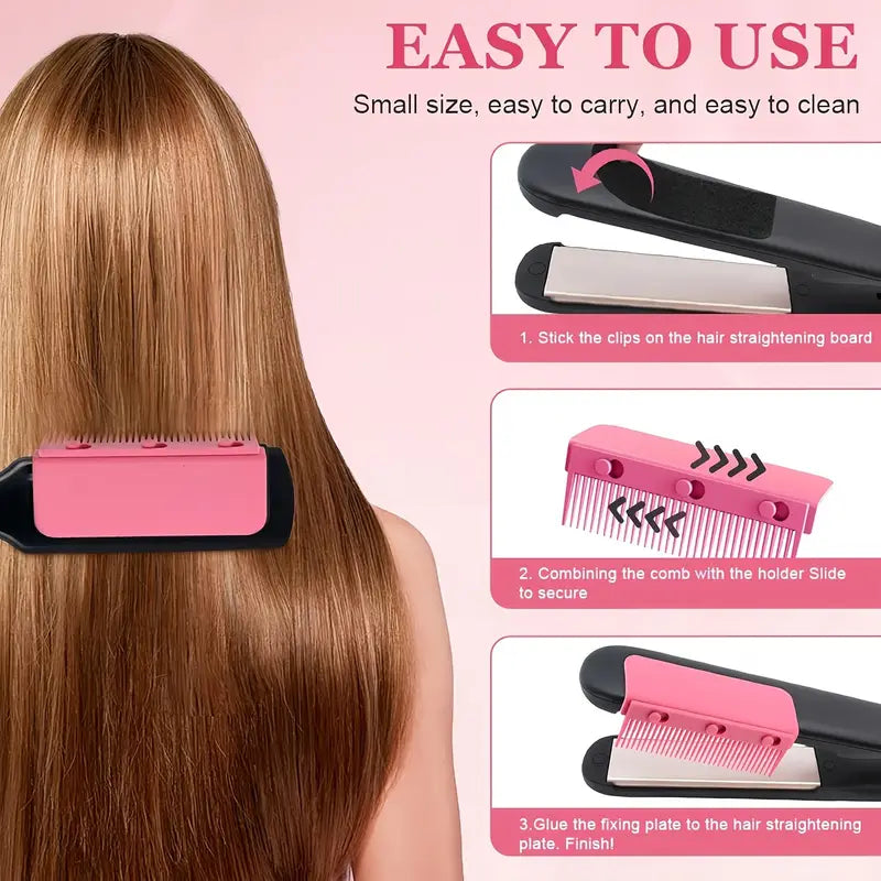 Flat Iron Comb, ABS Plastic Handle Hair Straightener Comb Attachment Cheap Sale Comfortable