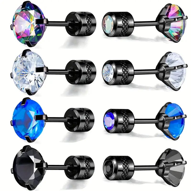 Cubic Zirconia Screw Back Stainless Steel Stud Earrings Buy Cheap Great Deals