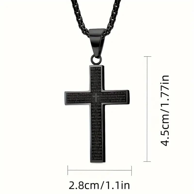 Titanium Steel Cross Prayer Pendant Necklace Free Shipping Best Pices