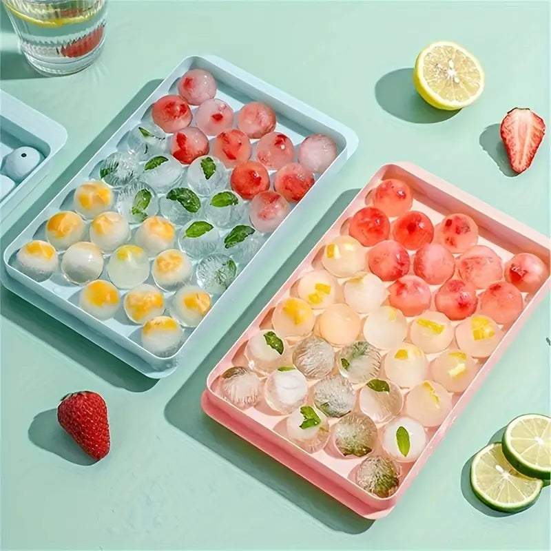 33 Round Shape Ice Cube Maker Tray Official