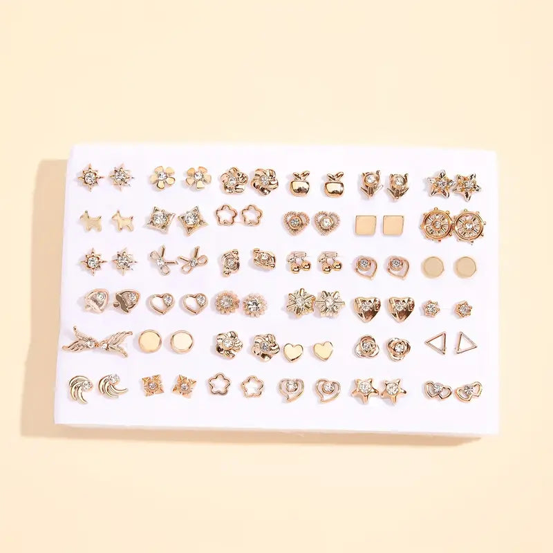 36-Pairs: Women's Fashion Earrings Set - Assorted Heart, Flower, Geometric & More Outlet 2025 New