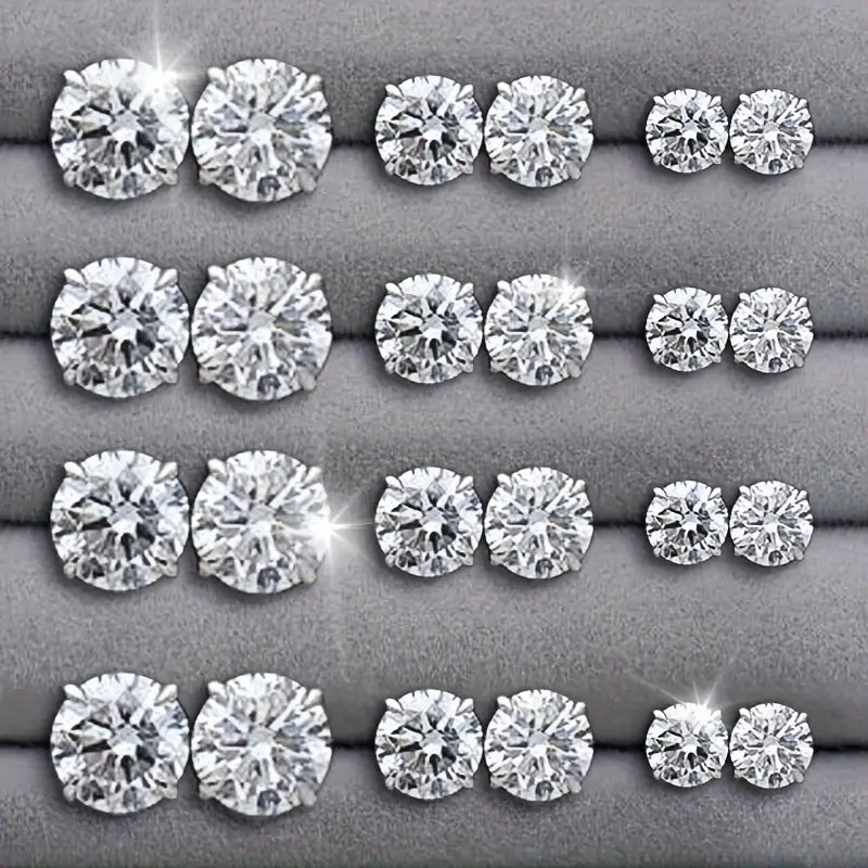 12-Pairs: Fashion Stainless Steel Stud Earrings Visa Payment For Sale