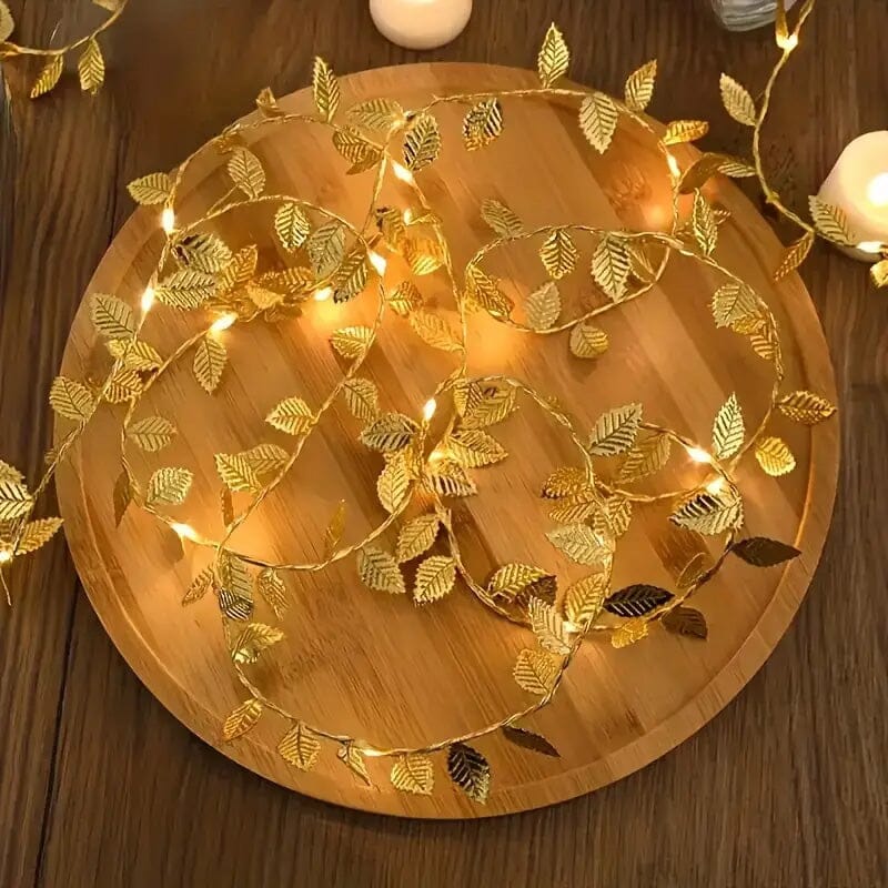 20 LED Golden Leaf Fairy Lights Sale Recommend