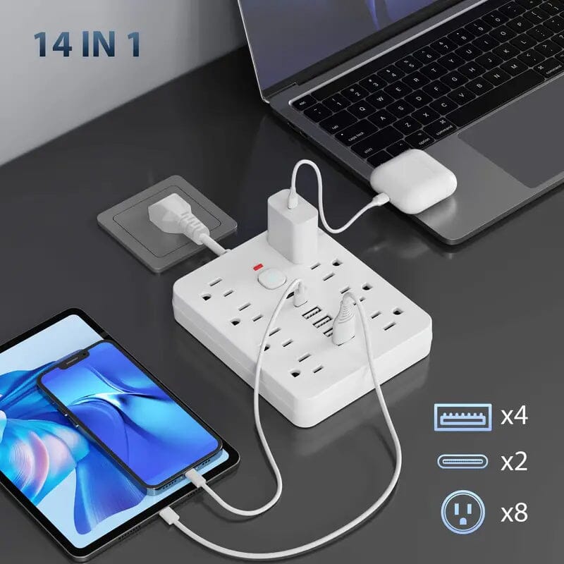 14-in-1 Power Strip with Surge Protection and One-Touch Control Switch Ebay