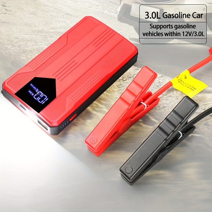 12V Ultra-Portable Car Battery Jump Starter with Advanced Smart Clip & Intuitive LCD Display Outlet Fashion Style