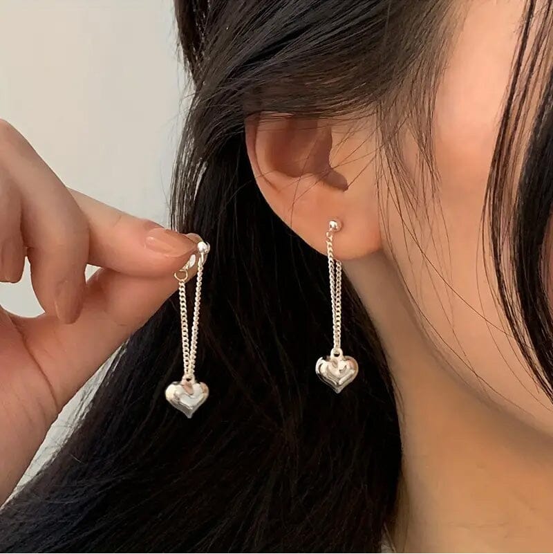 Heart-Shaped Dangle Earrings Discount Cheap