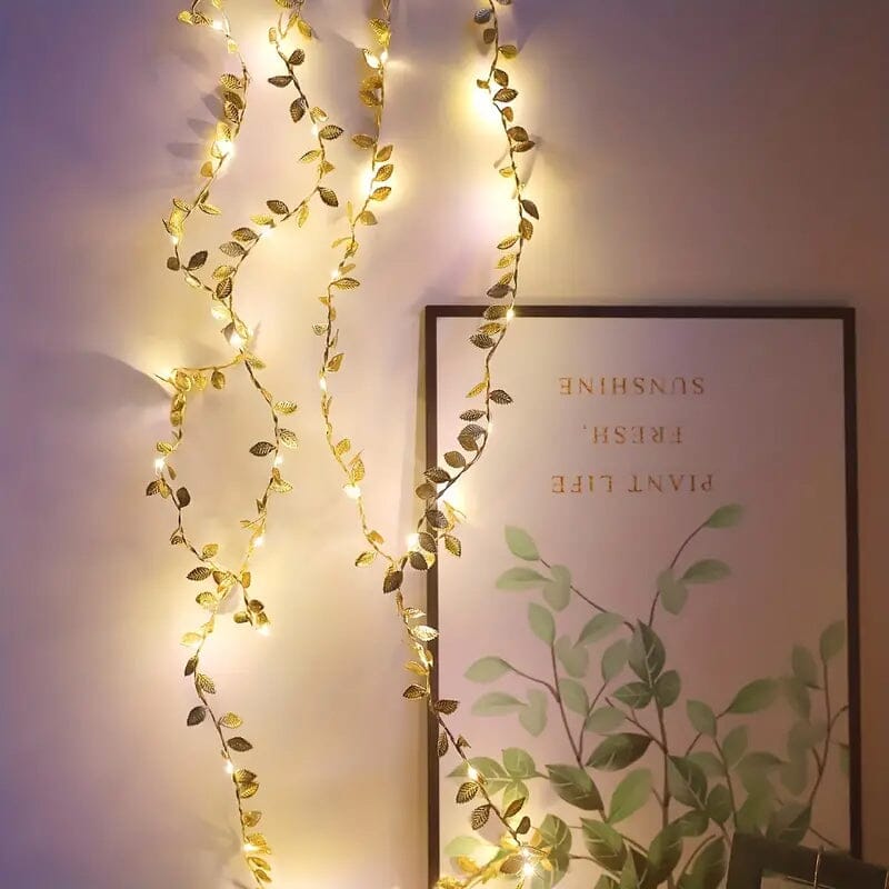 2 Meter 20 LED Simulation Golden Leaf Decoration String Lights Free Shipping Recommend