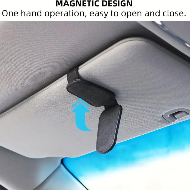 Magnetic PU Leather Car Visor Sunglasses Holder Buy Cheap For Cheap