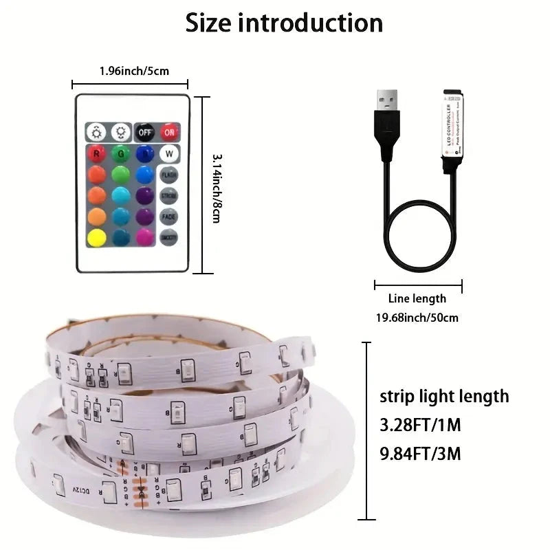 Multicolor LED Light Strip for TV with Remote Control Shop For Online