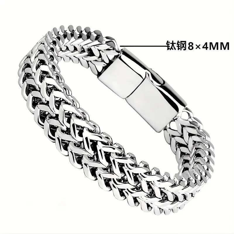 Men's Stainless Steel Braided Bracelet with Magnetic Clasp Clearance 2025 Unisex