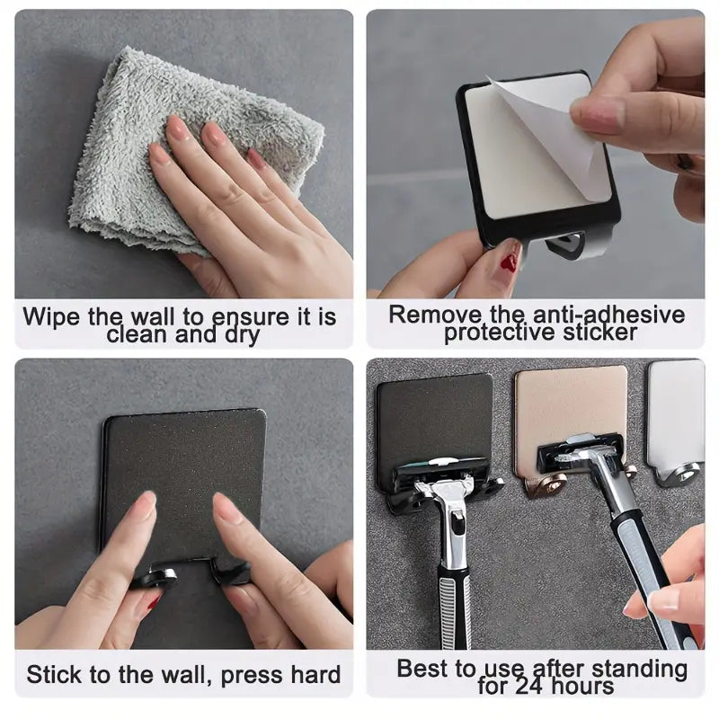 4-Pack: Men's Storage Hook for Bathroom Razor Shaver or Wall Kitchen Use Free Shipping 2025 New