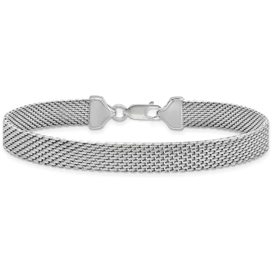 Italian Made 925 Sterling Silver 7MM Flat Coreana Chain Bracelet With Mastercard Cheap Pice