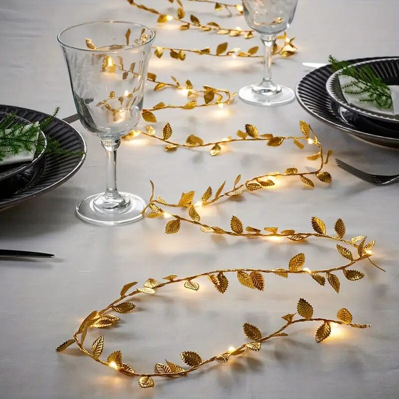 2 Meter 20 LED Simulation Golden Leaf Decoration String Lights Free Shipping Recommend