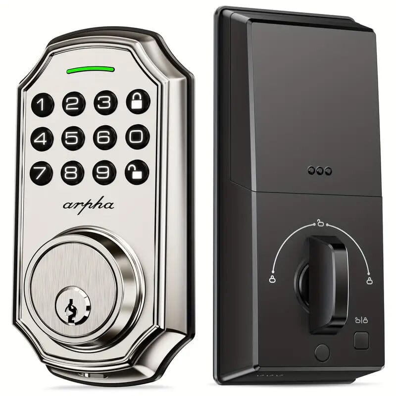 Smart Keypad Door Deadbolt Lock Set with 100-Code Keyless Entry and Anti-Peeking Password Clearance 2025