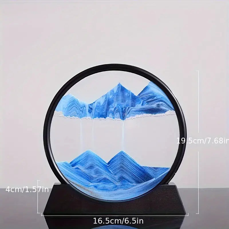 Blue Quicksand Art Glass Ornament - 3D Moving Sand Painting Cheap Discount Sale