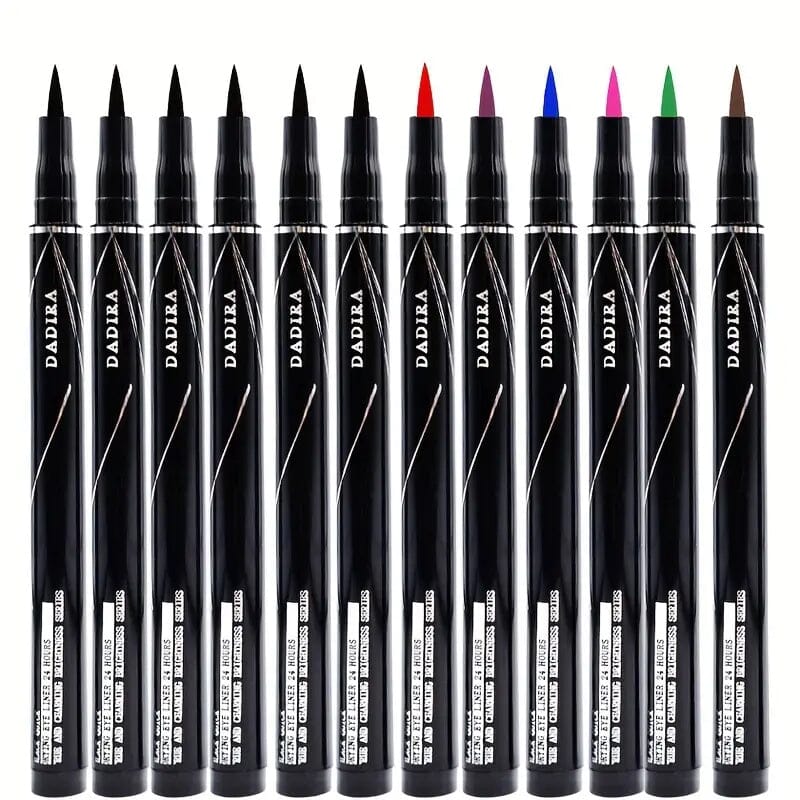 12-Pieces: Luxurious Waterproof Long-Wearing Liquid Eyeliner Set Free Shipping Online