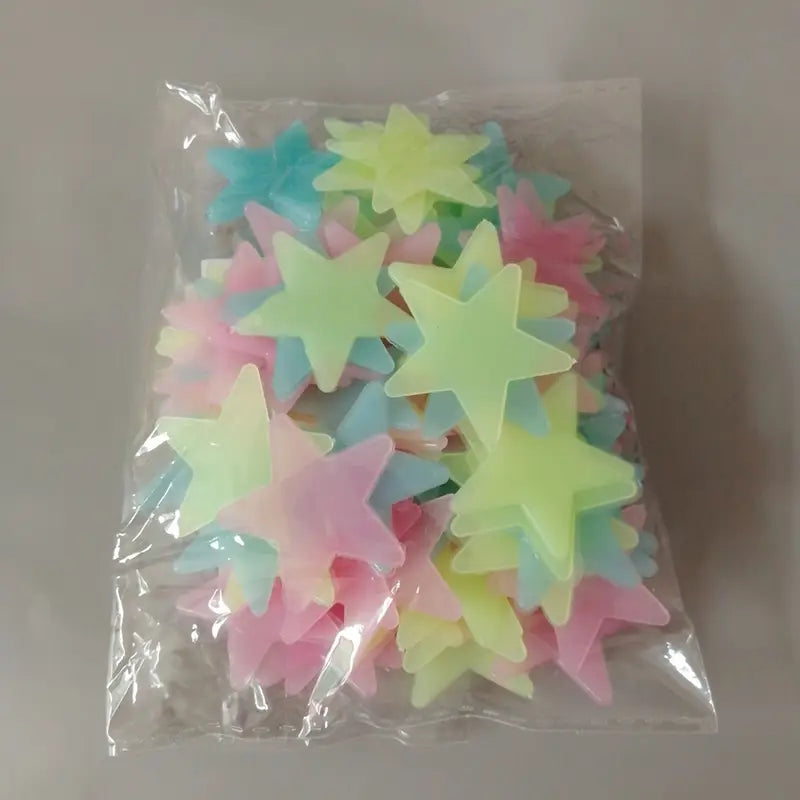 100-Pieces: Luminous Glow in the Dark Star Wall Stickers Really For Sale