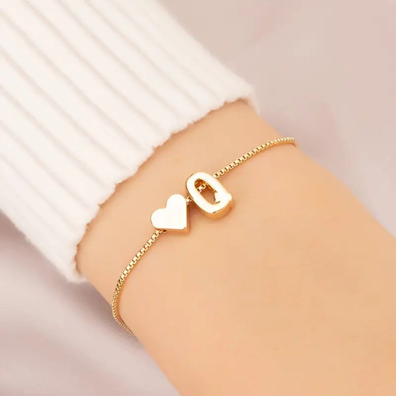 Elegant Love Heart Charm Bracelet - Delicate Minimalist Link Chain Cheap Online Store Manchester