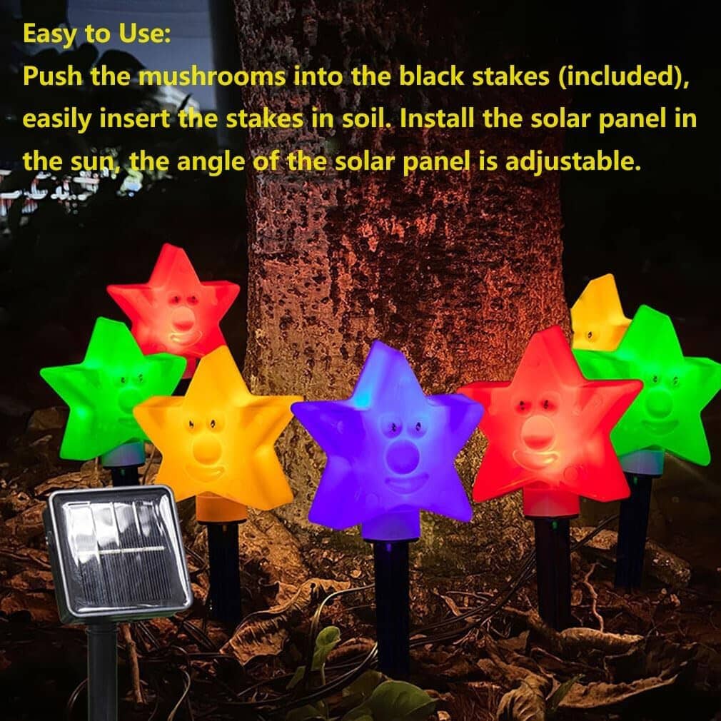 8-Pack: Solar Powered Star Lights 8 Modes Landscape Pathway Stake Lights Cheap Sale Ebay