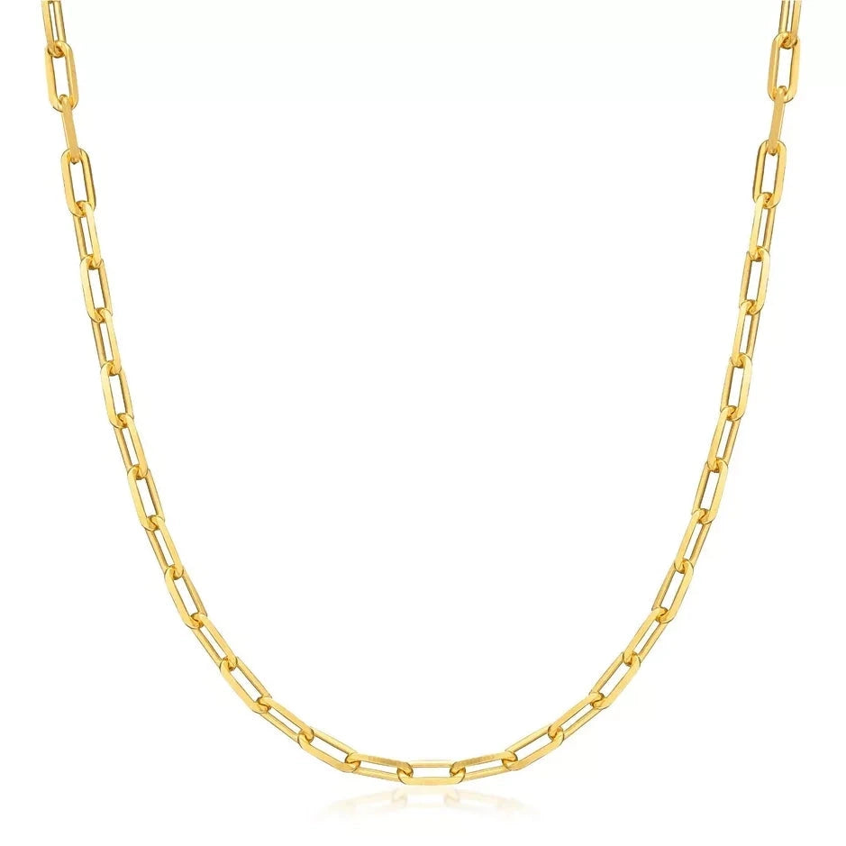 18K Gold Paperclip Link Chain Necklace Explore Online