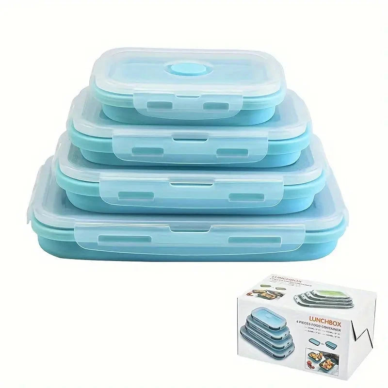 4-Piece Set: Plastic Food Storage Containers With Lids Authentic Cheap Pice