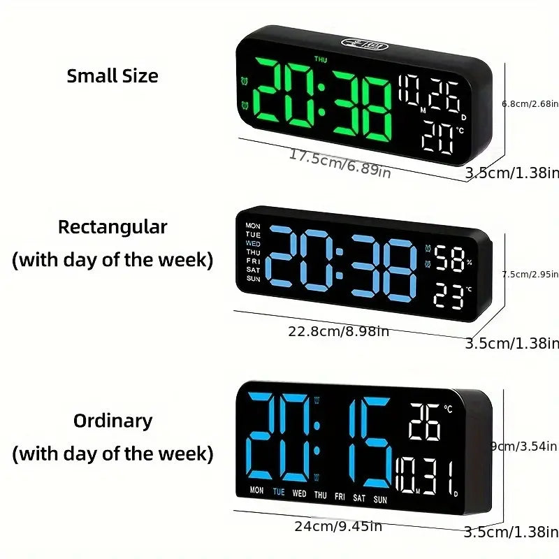 Luminous Large Screen LED Alarm Clock - Displays Week, Temperature, Humidity, and Timer Huge Surprise For Sale