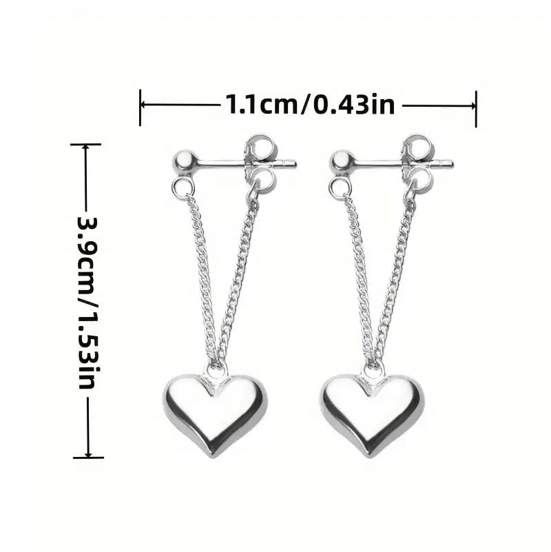 Heart-Shaped Dangle Earrings Discount Cheap