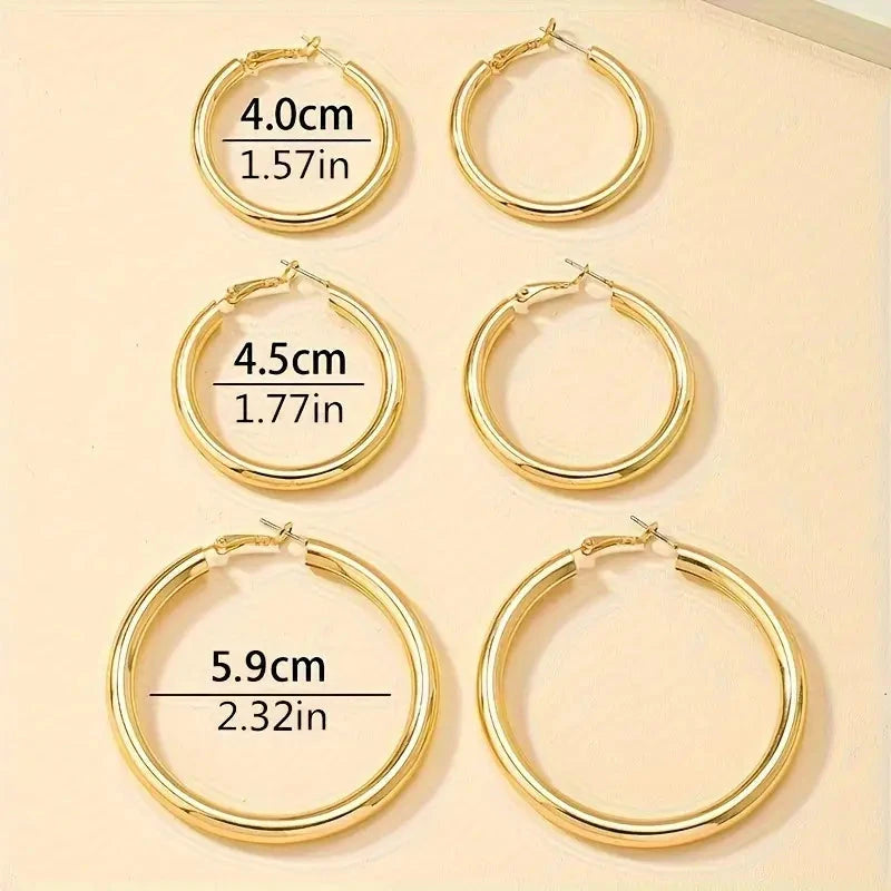 Elegant, Trendy and Shiny Gold Hoop Earrings Ebay Online