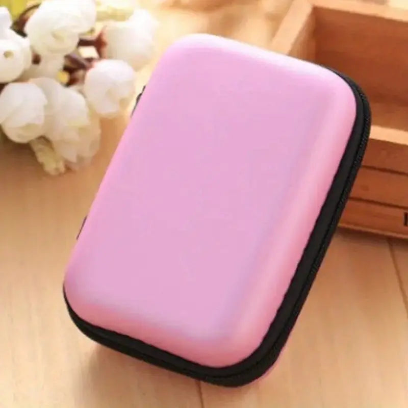 Mini Travel Portable Zippered Earphone, Coin, Jewelry, Accessory Box Clearance Footaction