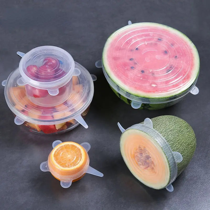 6-Piece Set: Silicone Stretch Lids, Reusable Durable Food Storage Lids Free Shipping Online