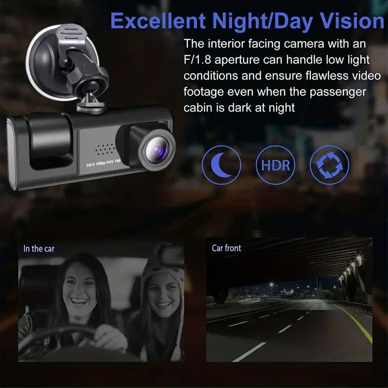 HD 1080P Car Dual Camera with IR Night Vision Loop Recording 2 IPS Screen Cheap Sale Sale