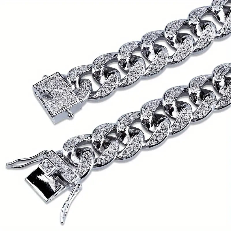 Iced Out Hip Hop Zircon Cuban Chain Bracelet for Men For Cheap Cheap Online