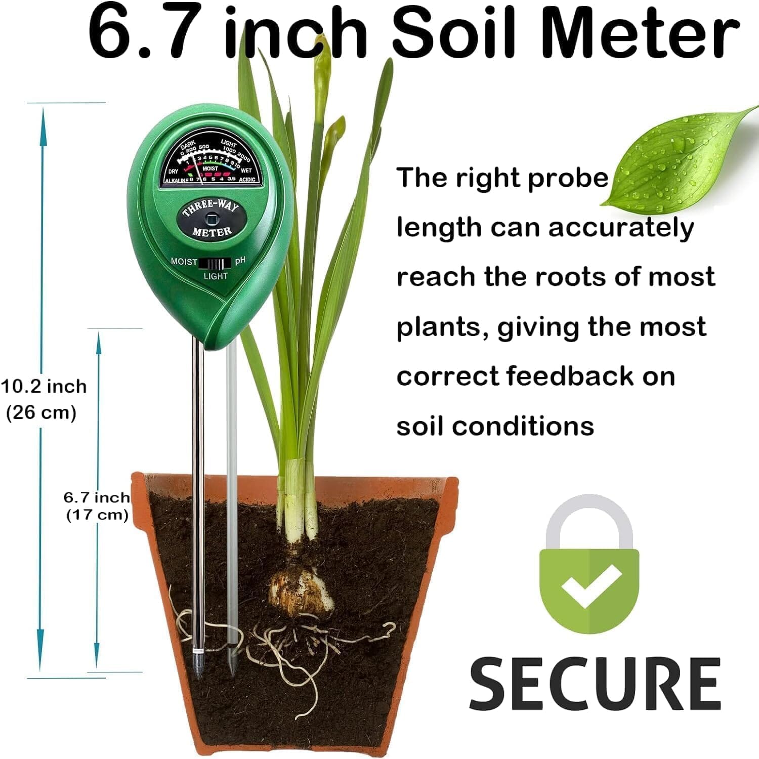 3-in-1 Soil Moisture Meter Probe Tester pH/Light for Plants Manchester Great Sale Online