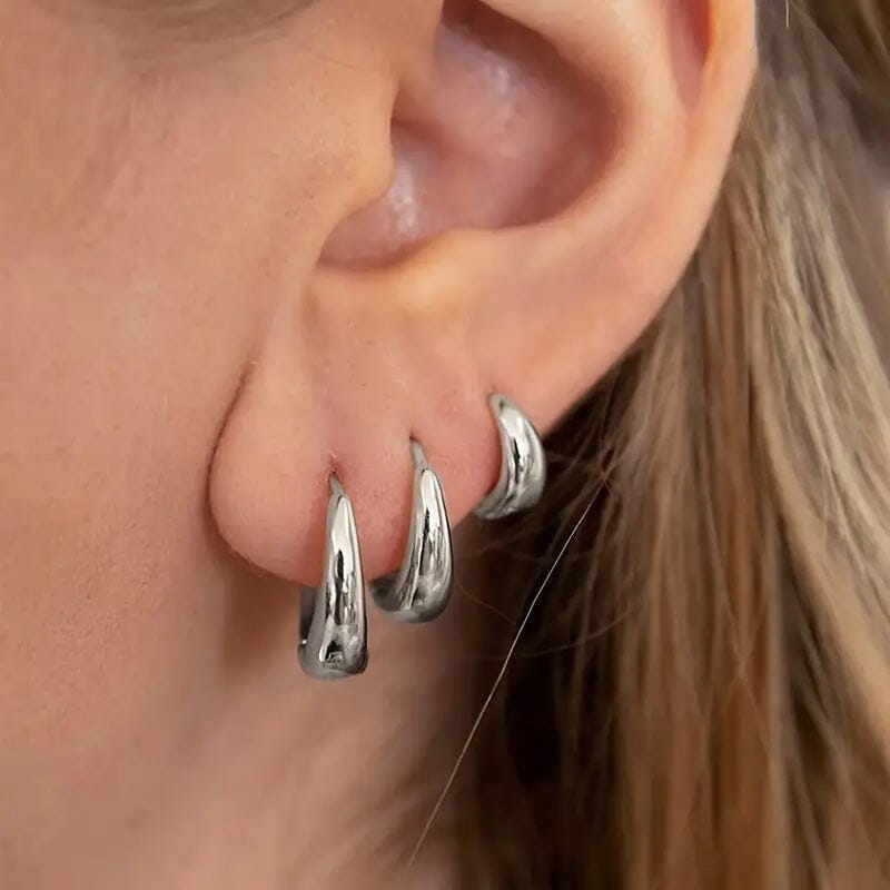 3-Pairs: Stylish and Simple Copper Earrings Outlet Footaction
