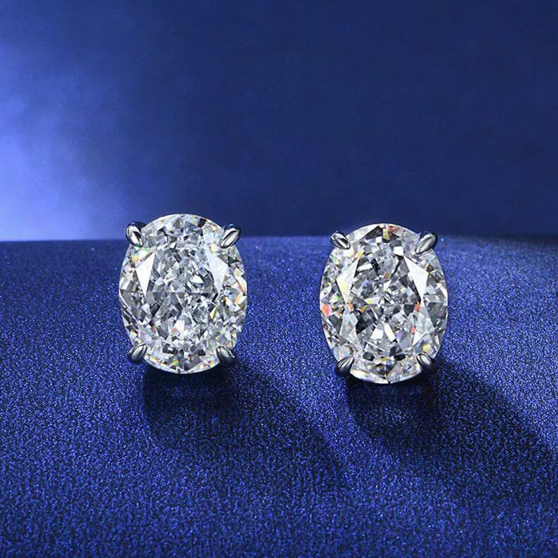 2-Pairs: 2.00CTTW CZ Oval Set Earrings Outlet Buy