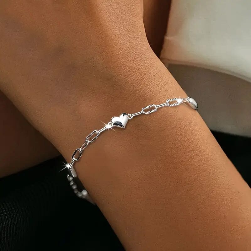 Heart-Shaped S925 Silver Bracelet Clearance Best Seller