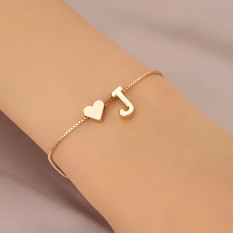 Elegant Love Heart Charm Bracelet - Delicate Minimalist Link Chain Cheap Online Store Manchester