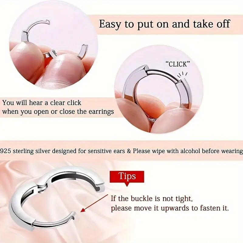 925 Sterling Silver Hoop Earrings with Synthetic Cubic Zirconia Buy Cheap Official Site