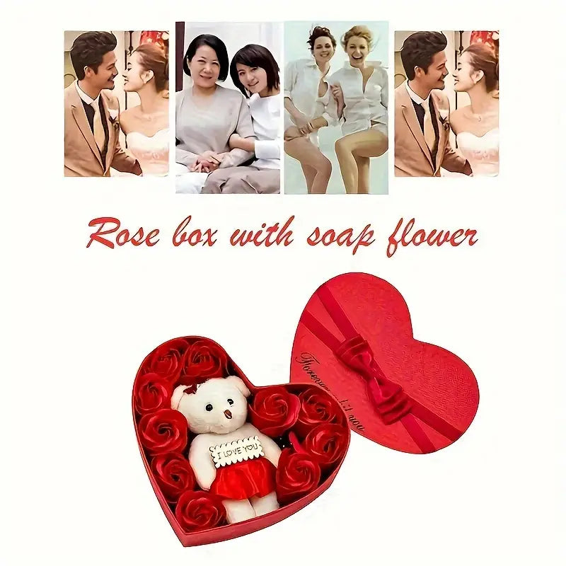 Rose-Shaped Soap Gift Box With Heart-Shaped Artificial Roses Sale Professional