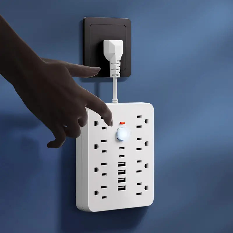 14-in-1 Power Strip With 4 USB Outlets, 2 Type-C Outlet and 8 AC Socket Outlets Free Shipping Browse