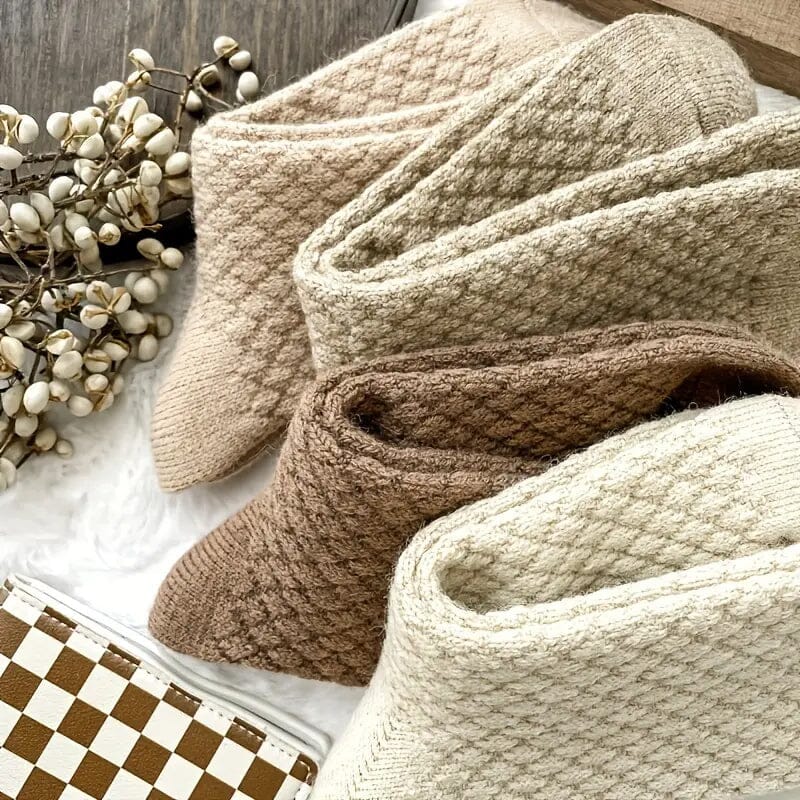 6-Pairs: Autumn and Winter Thick Warm Solid Socks Collections For Sale