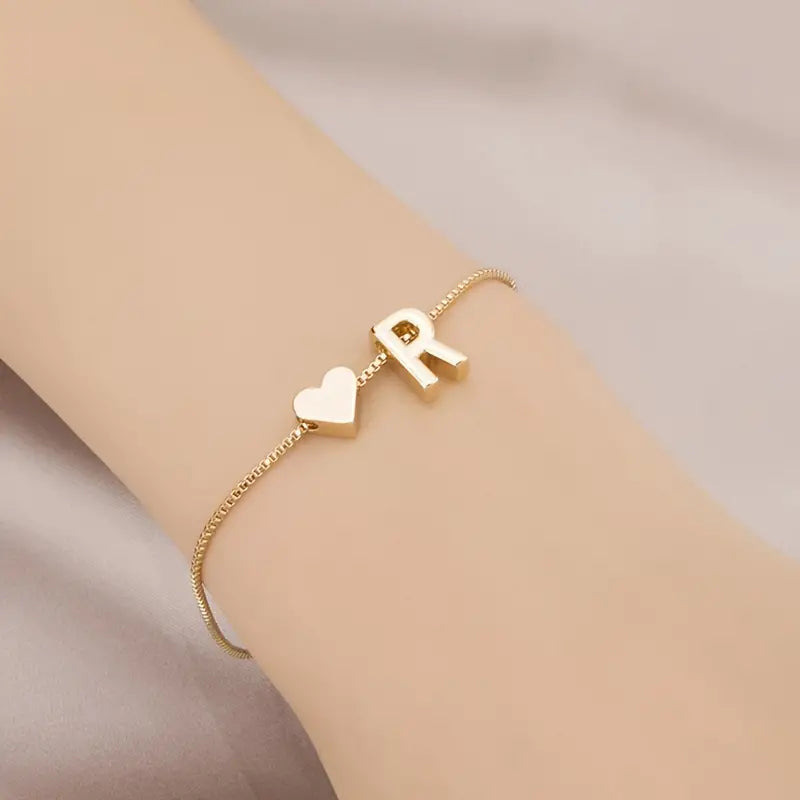 Elegant Love Heart Charm Bracelet - Delicate Minimalist Link Chain Cheap Online Store Manchester