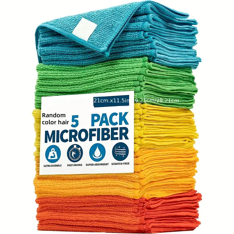 5-Pack: Household Cleaning Towel Set Non-Linting Cleaning Cloth Pay With Visa Cheap Pice