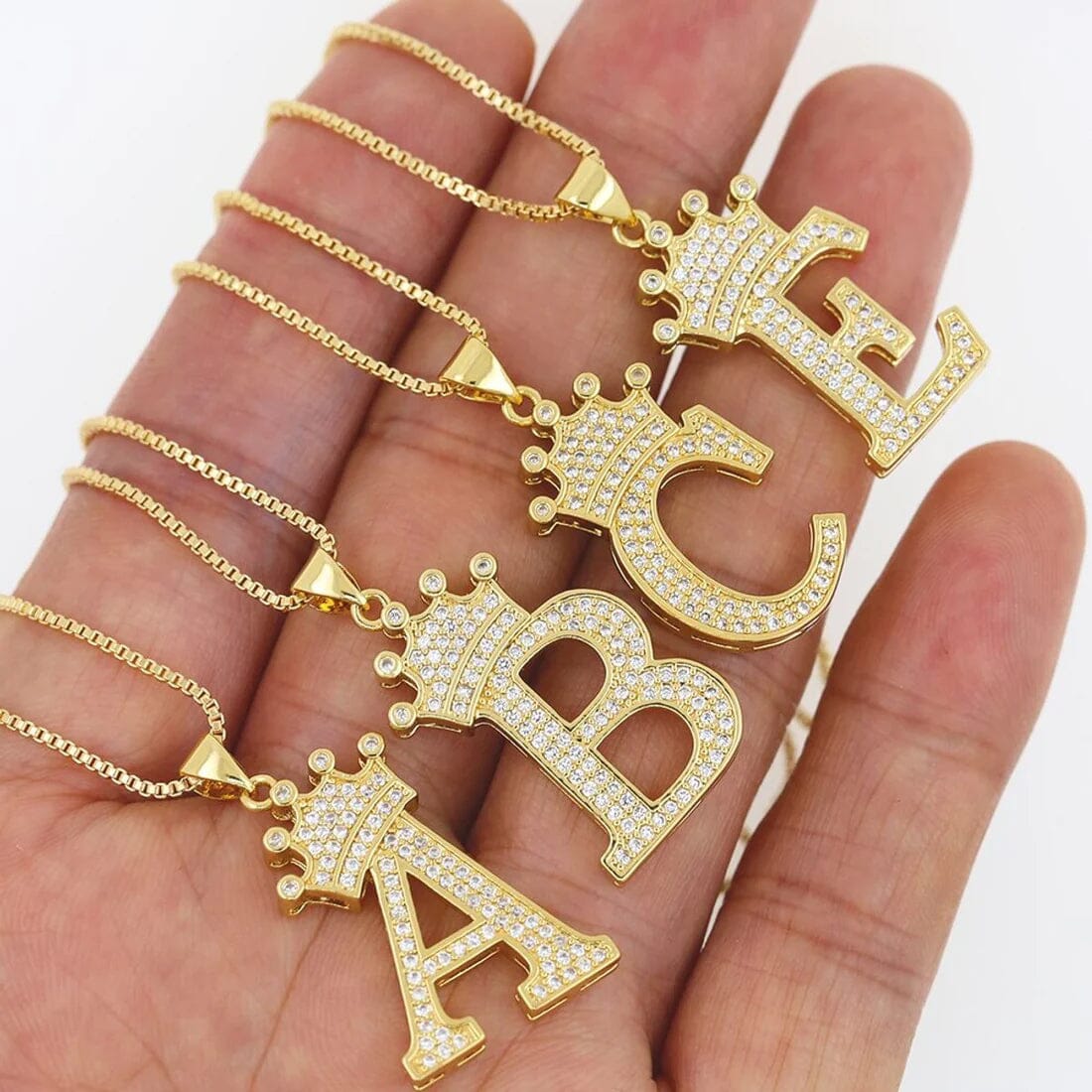 A-Z Alphabet Initial Crown Pendant Necklace Cost Cheap Online