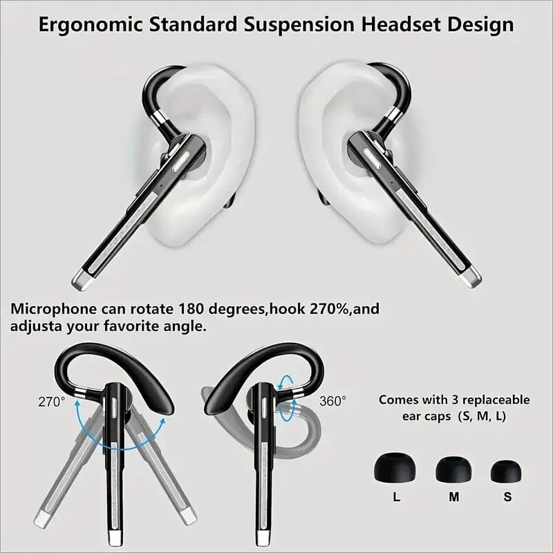Wireless 5.3 Single-Ear Business Headset with Mic Comfortable Cheap Pice