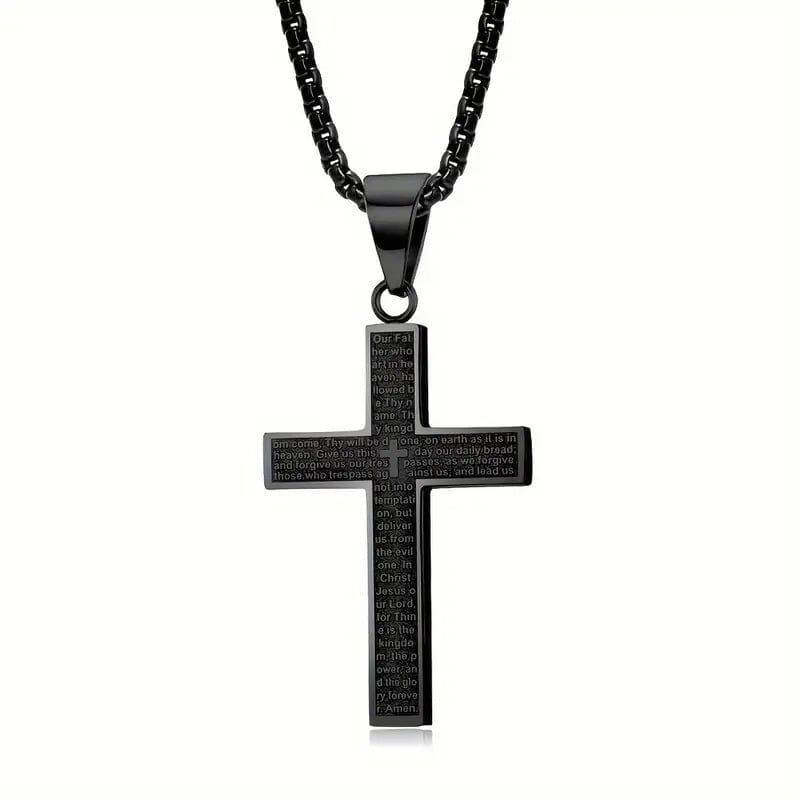 Titanium Steel Cross Prayer Pendant Necklace Free Shipping Best Pices