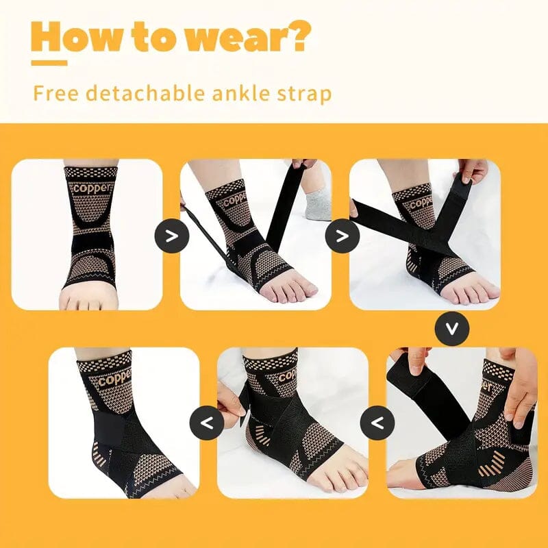 2-Pieces: Copper Adjustable Compression Ankle Guards Sale Big Discount