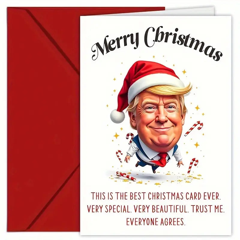 Trump Themed Christmas Greeting Card with Envelope Best Pices