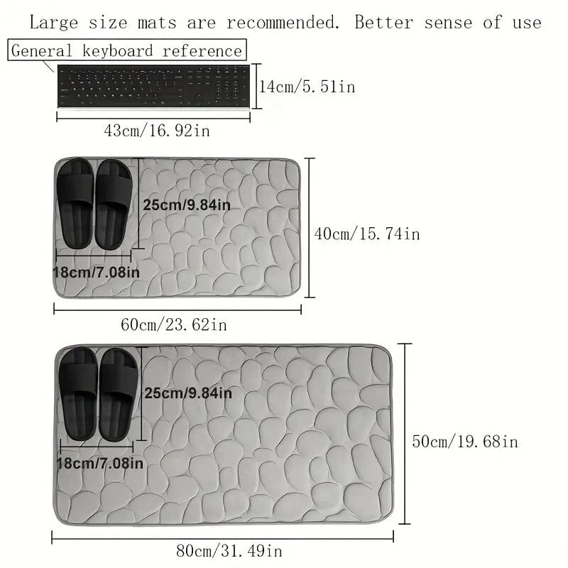 Memory Foam Bath Rug with Cobblestone Embossment Limited Edition