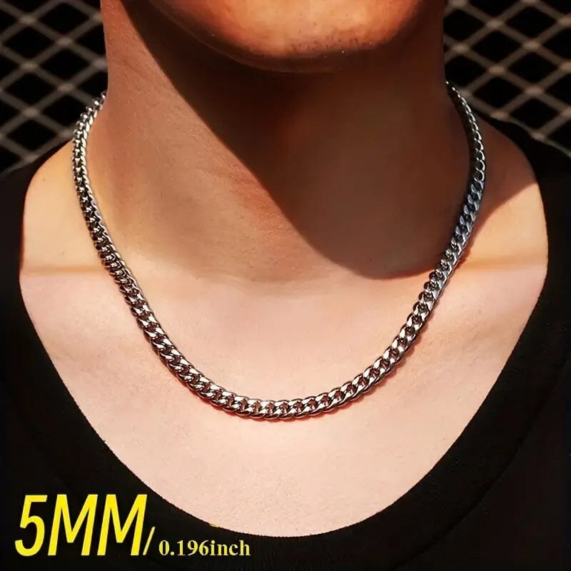 Titanium Stainless Steel Trendy Necklace Cuban Chain with Lobster Clasp Huge Surprise For Sale